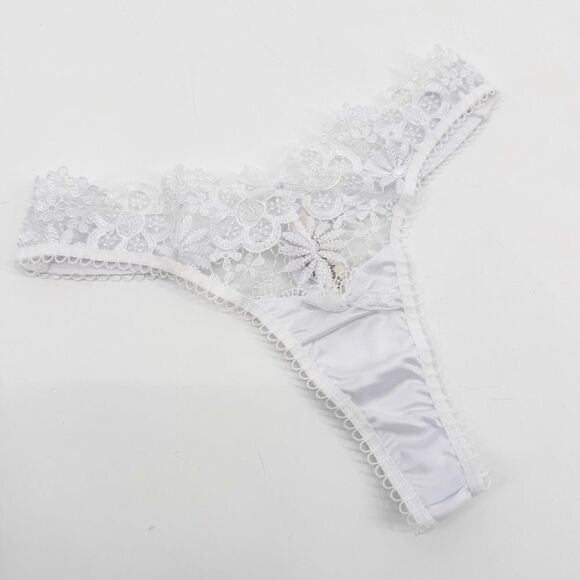 For Love & Lemons White Lace Bridal Thong NWOT XXS - Picture 1 of 9
